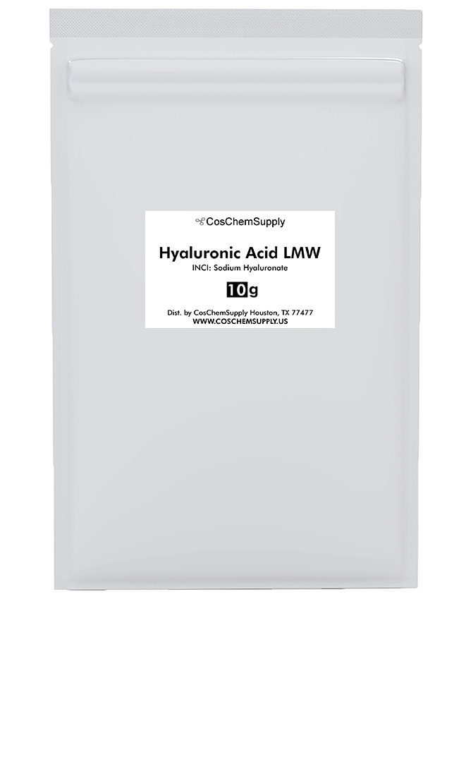 Bulk low molecular weight HA for effective, rapid skin hydration.