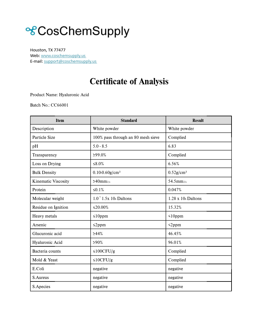 Hyaluronic Acid Powder