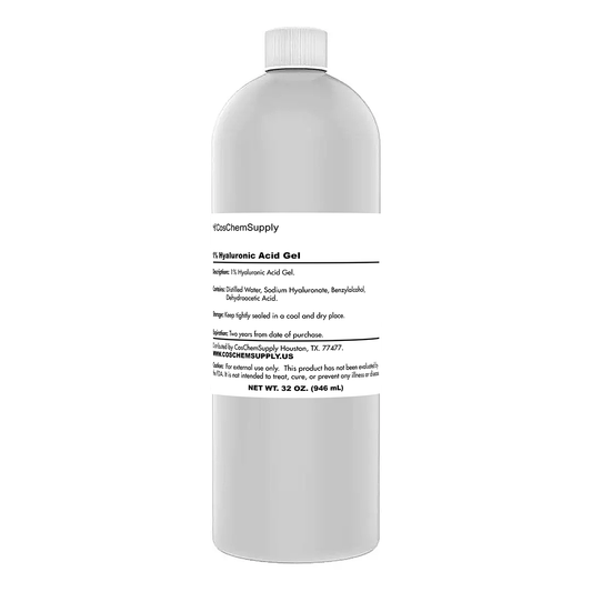 Clear, non-oily Hyaluronic Acid serum in a bottle.