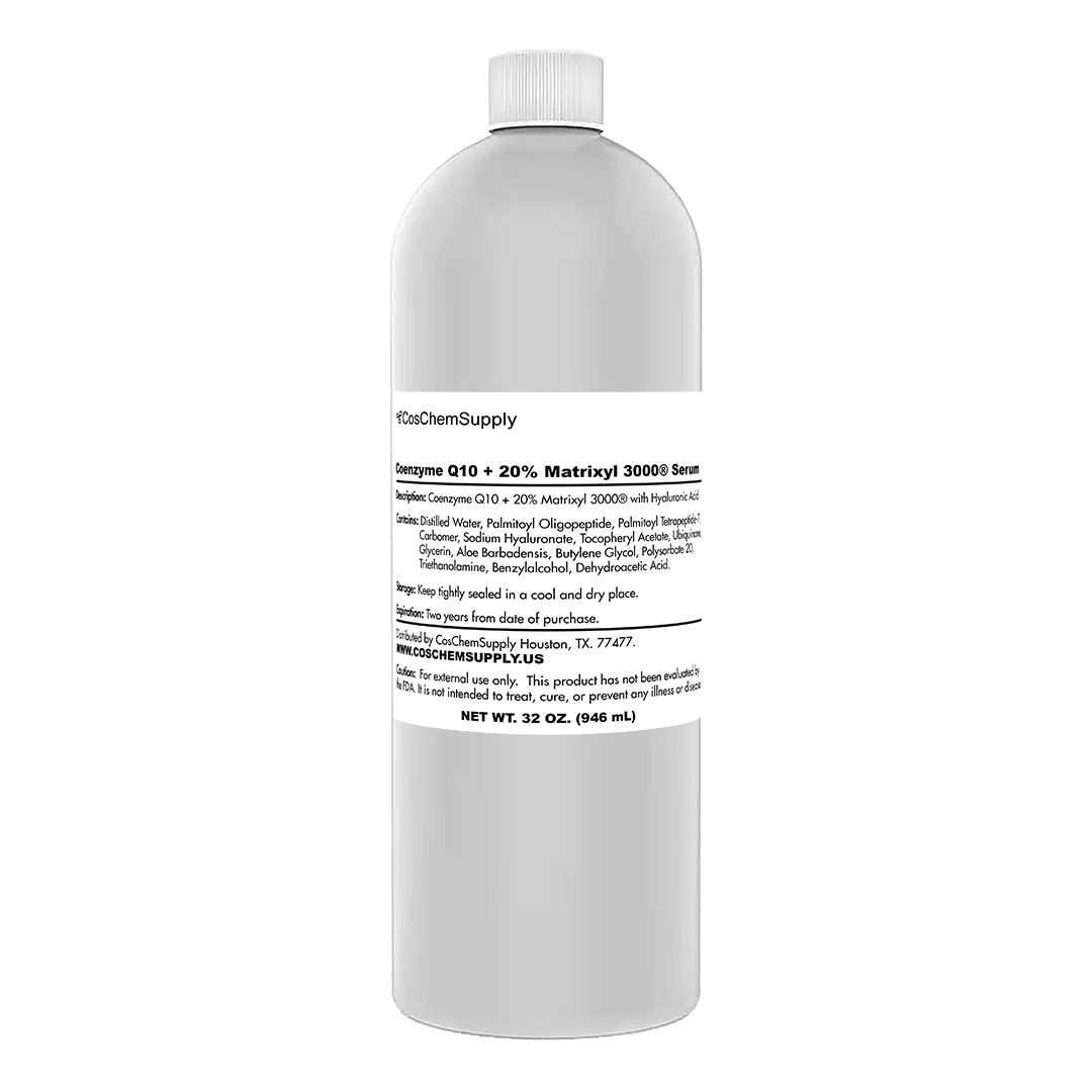 Serum for collagen production and skin hydration, with Matrixyl 3000 and Q10.